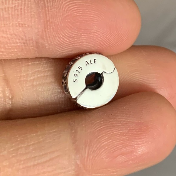 Authentic Retired Pandora CZ Bling Sparkling Charm Safety Clip Stopper Spacer - Picture 10 of 11